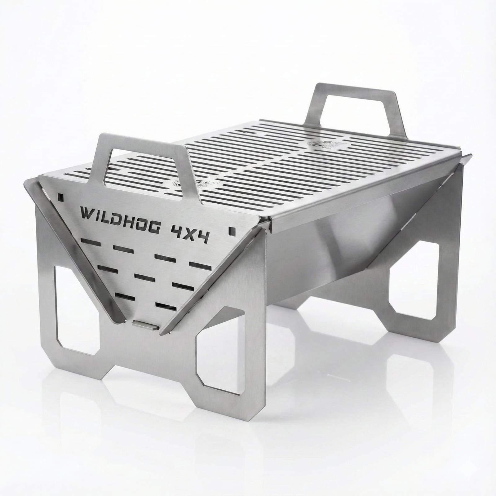 Portable collapsible stainless steel braai with carry case