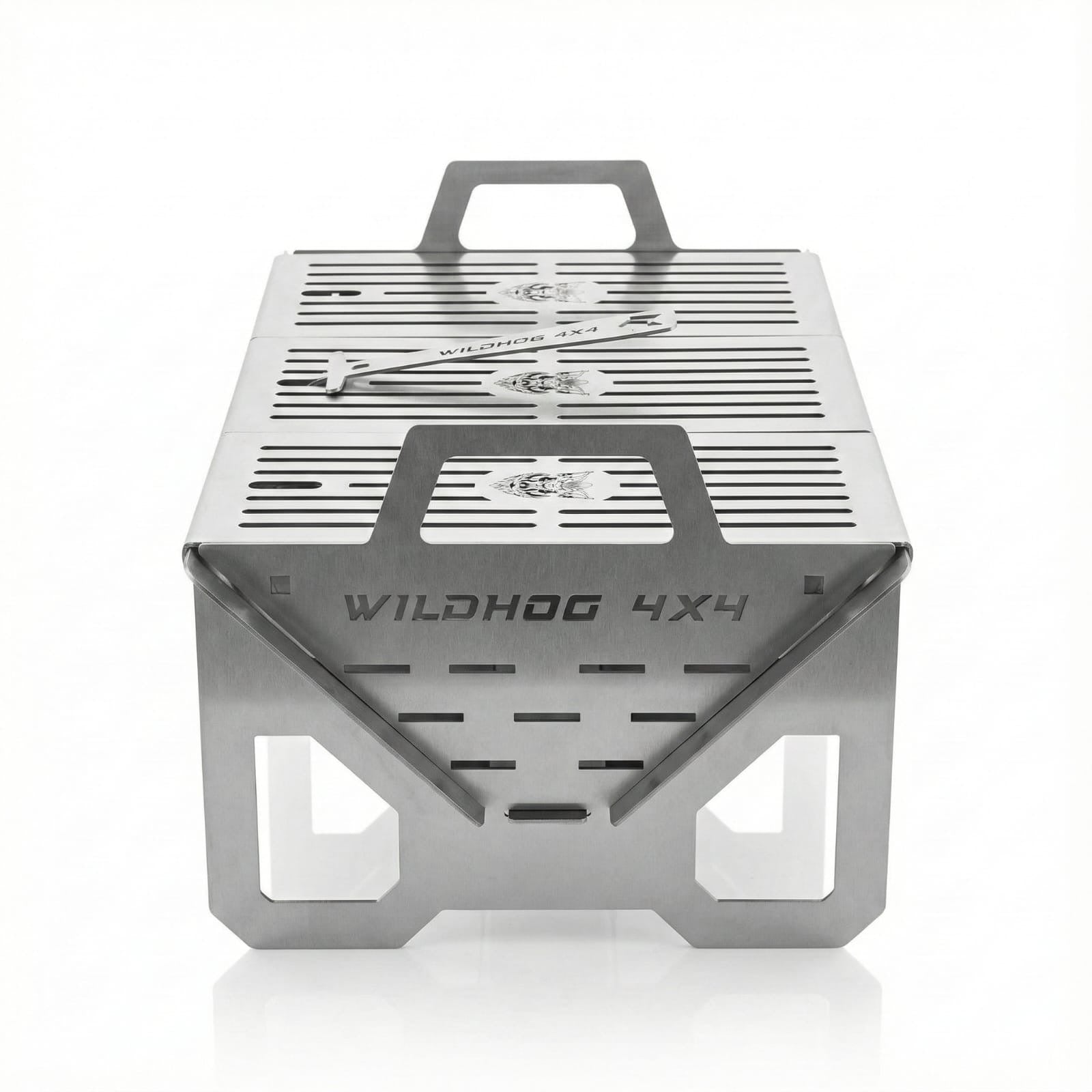 Portable collapsible stainless steel braai with carry case