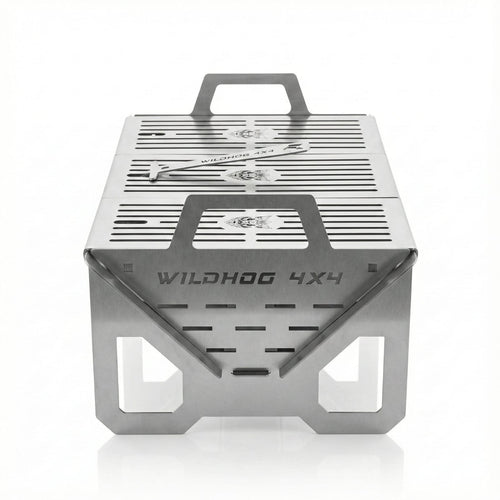 Portable collapsible stainless steel braai with carry case